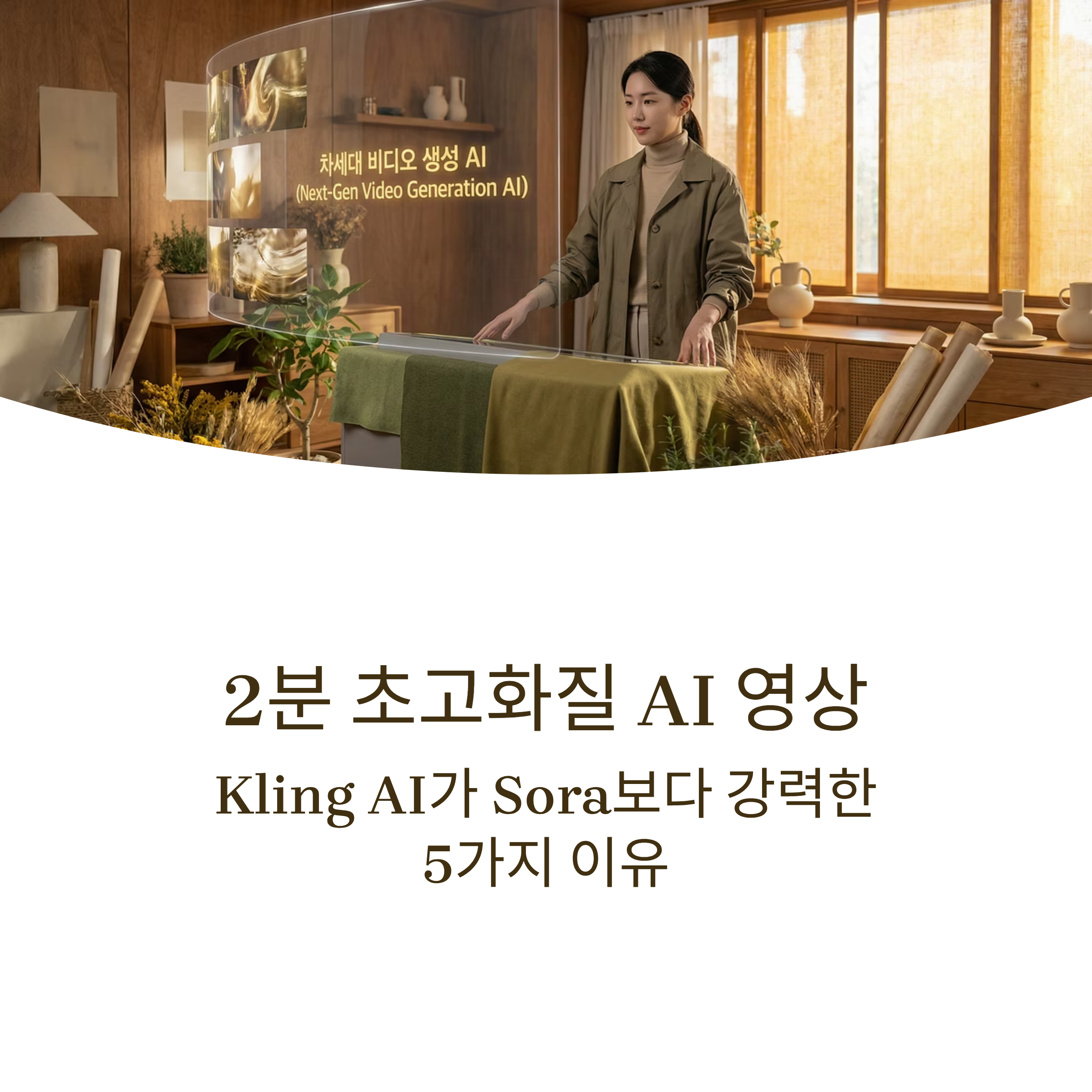 2분짜리 초고화질 AI 영상 생성? Kling AI가 Sora보다 강력한 5가지 이유를 지금 확인하세요. AI 영상의 판을 바꾸는 기술력의 차이를 알아보세요!