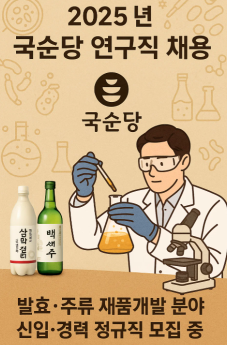 2025년 하반기 국순당 연구직 채용 정보