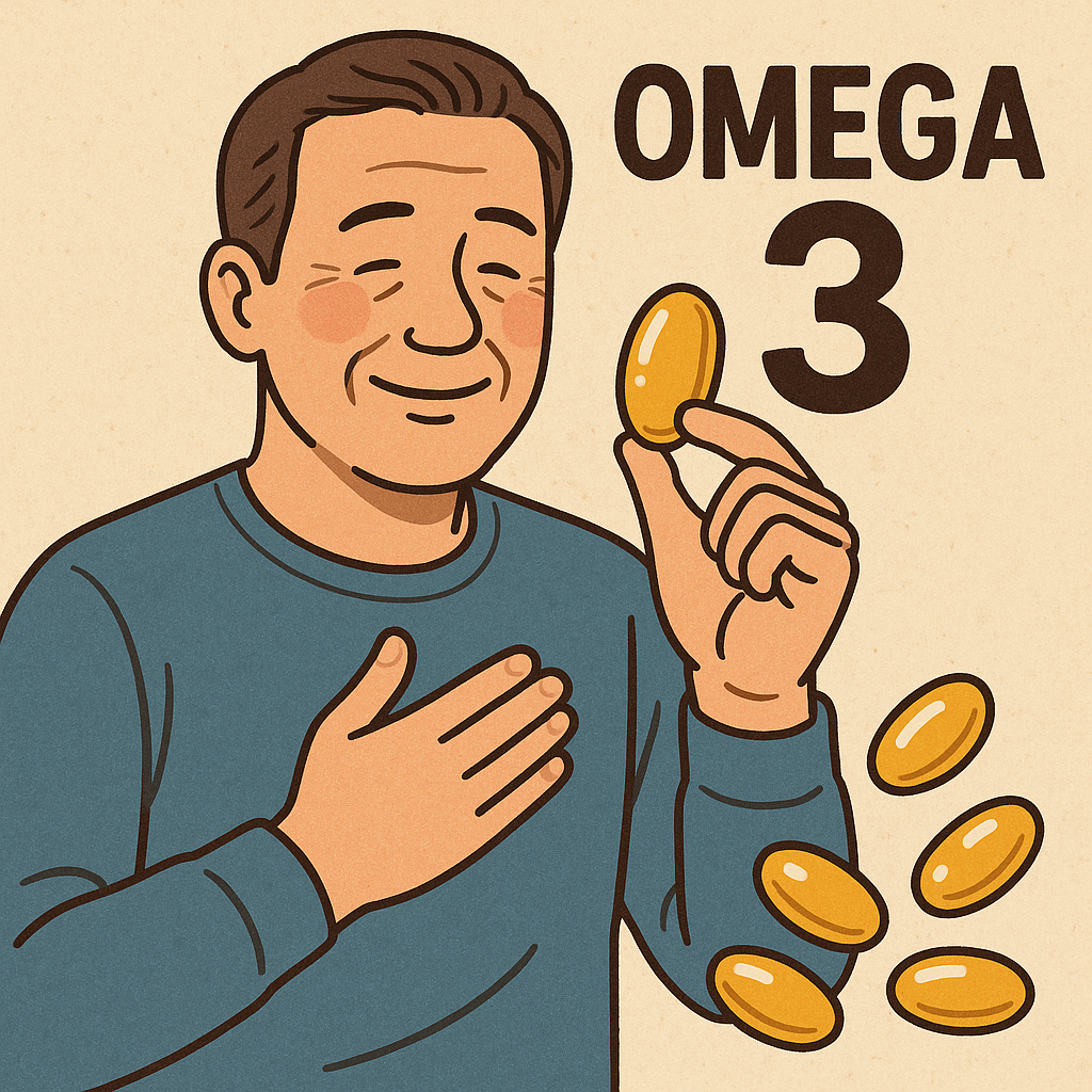 오메가3 먹고 있는 중년