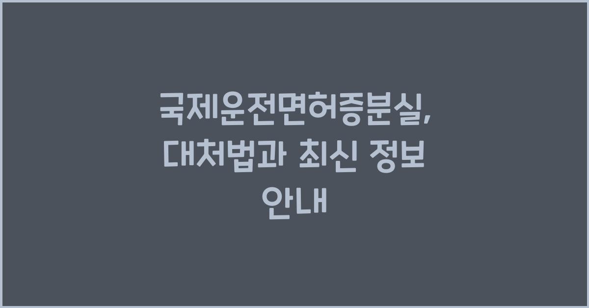 국제운전면허증분실