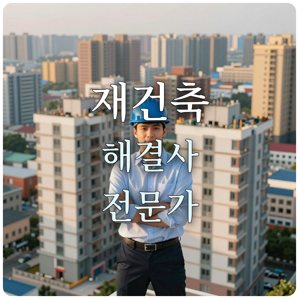 도시 재건축을 이끄는 전문 관리인의 희망찬 모습