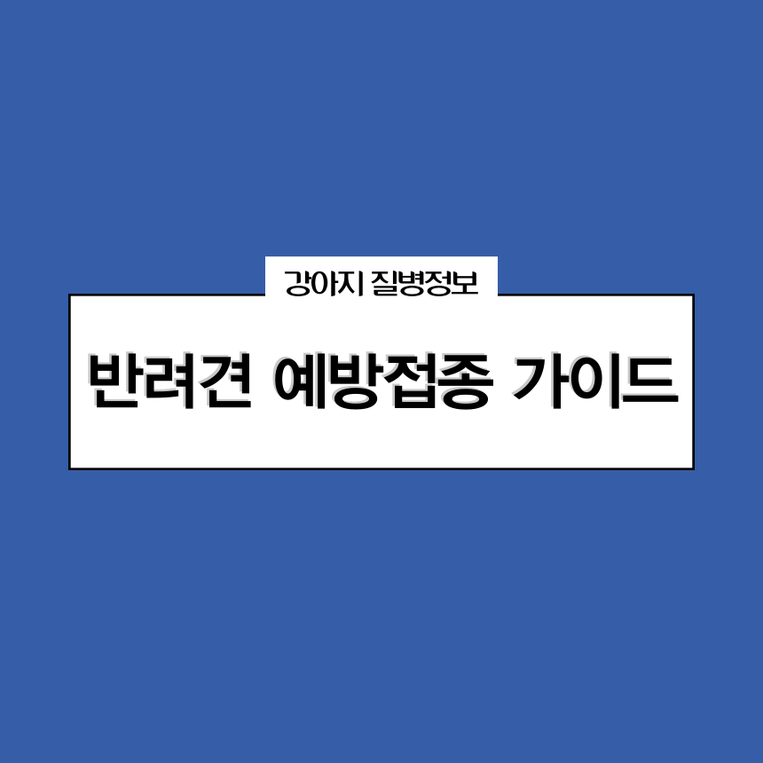 반려견 예방접종 가이드