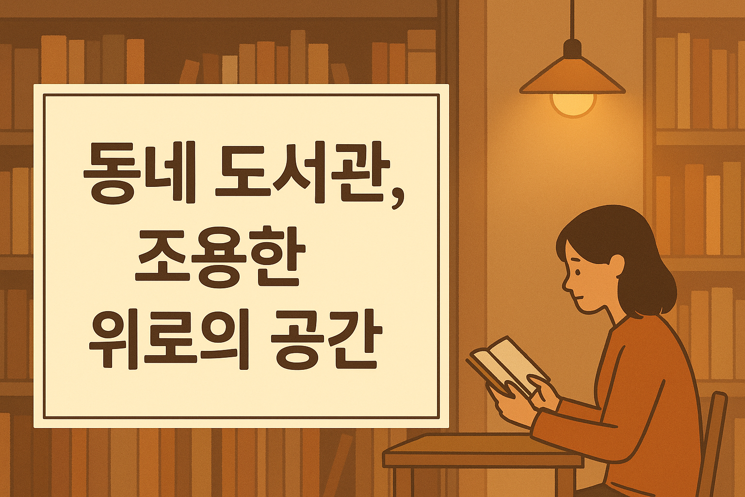 동네 도서관의 평화로운 시간