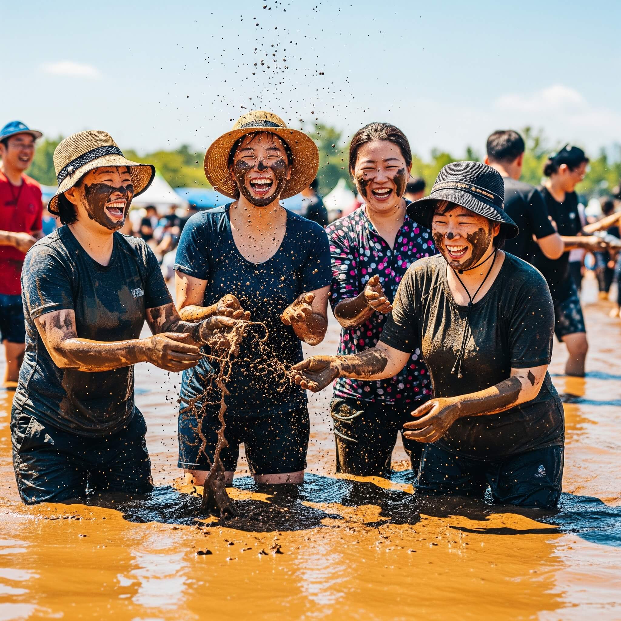 보령 머드축제를 즐기는 시민들