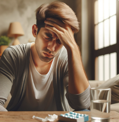 두통 환자의 모습