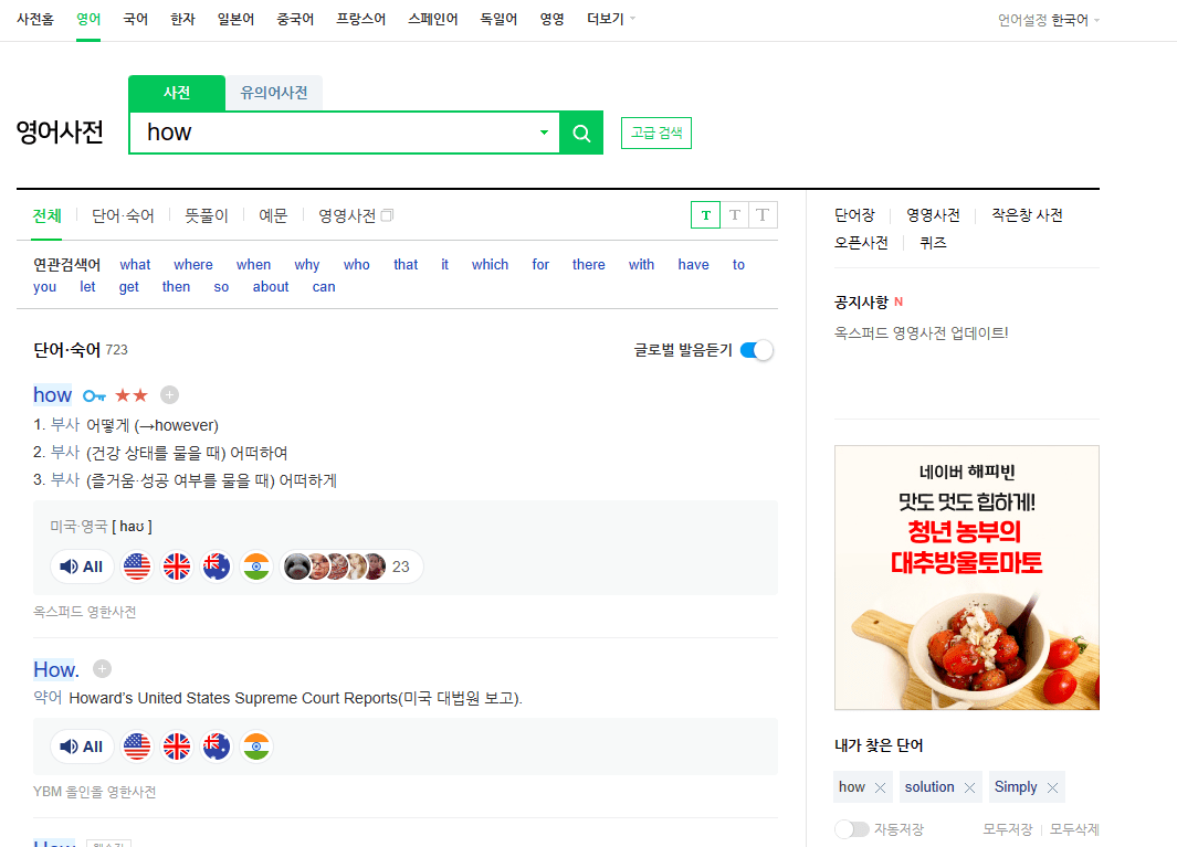 네이버 영어사전 사진