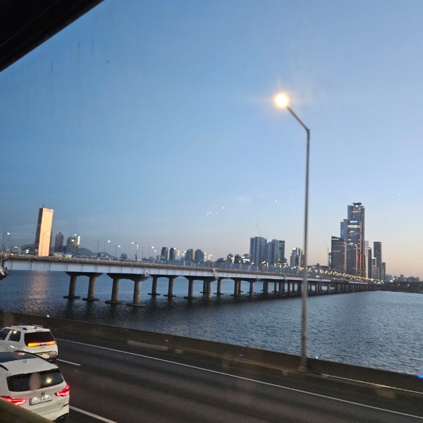 한강변 멀리보이는 63빌딩