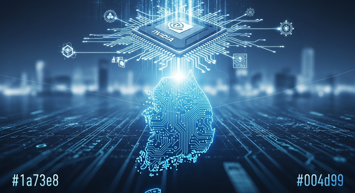 엔비디아 GPU 대규모 공급으로 AI 강국으로 도약하는 대한민국의 역동적인 모습