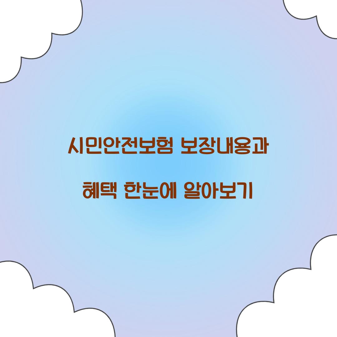 시민안전보험 보장내용