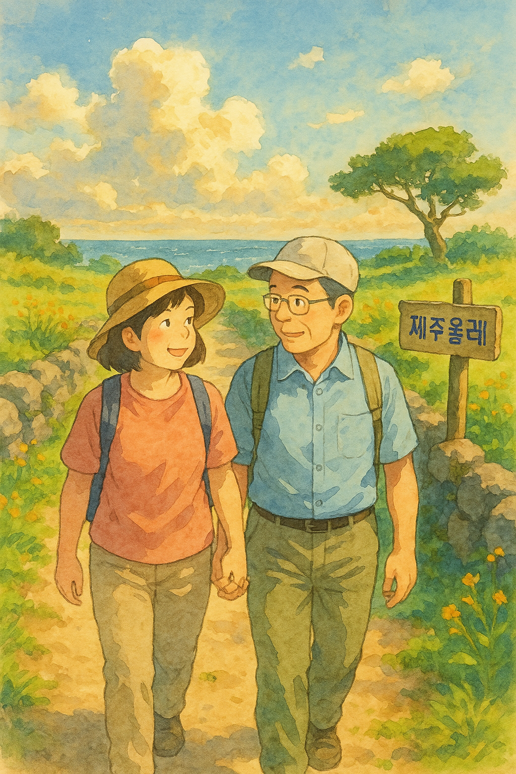 챗GPT 지브리 스타일 ai 프롬프트, 부드러운 수채화 스타일, 지브리 느낌