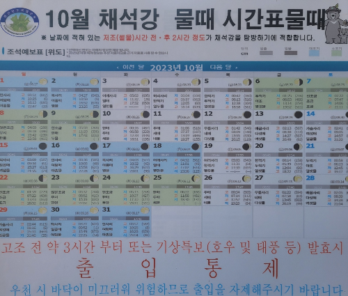 채석강 물때 시간표