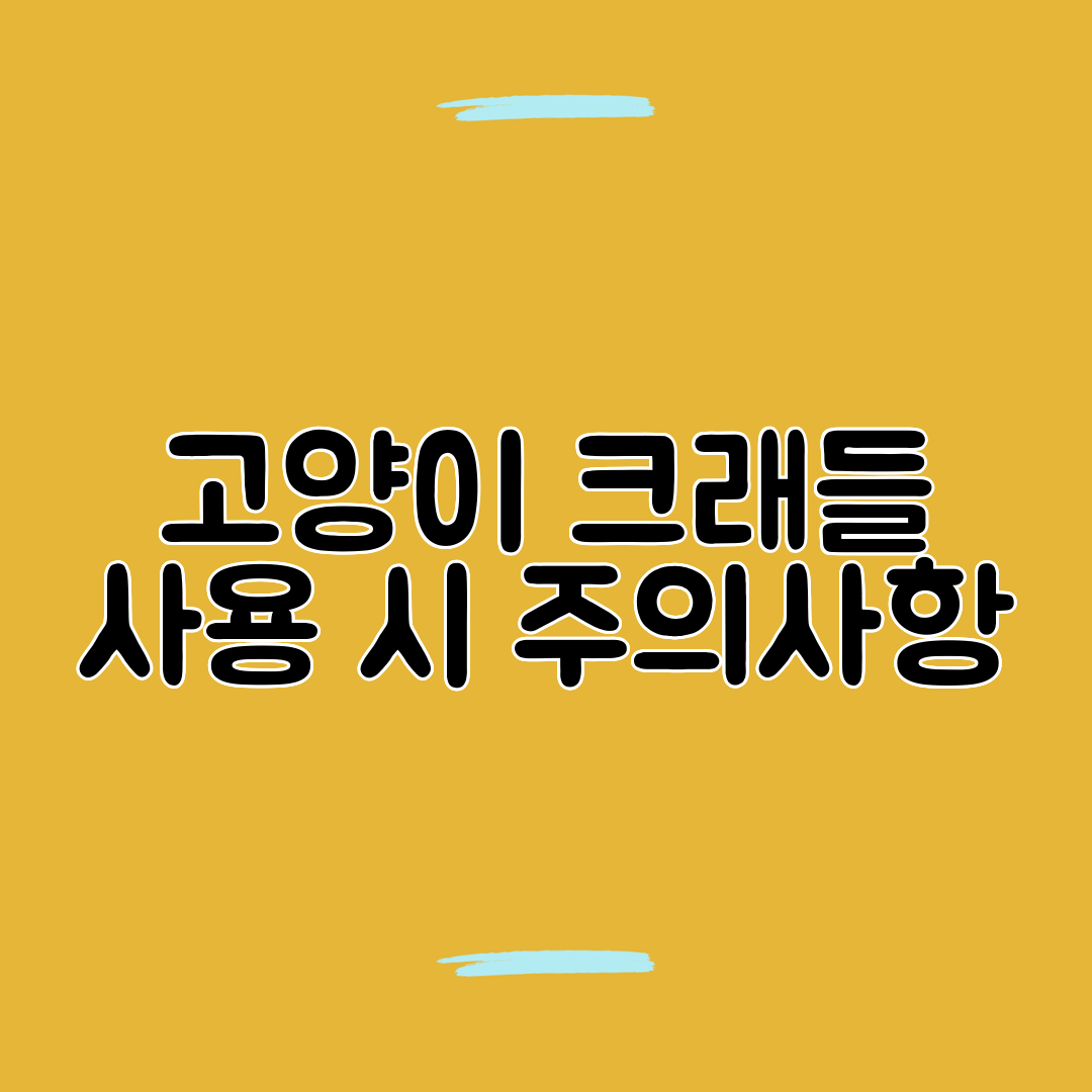 고양이 크래들 사용 시 주의사항