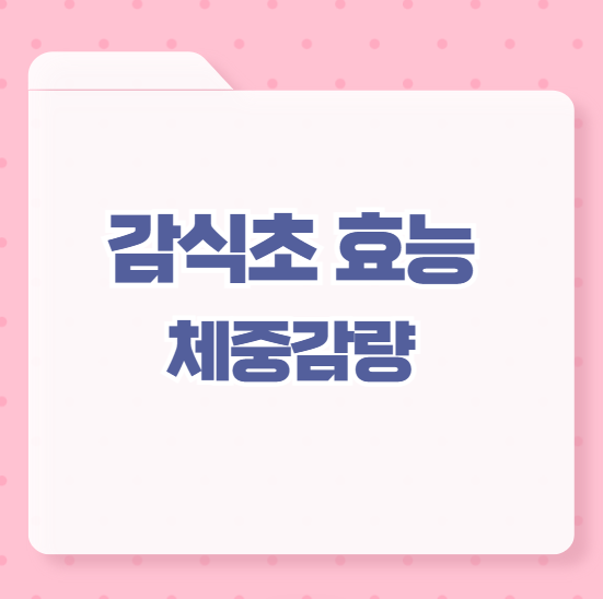 감식초 효능 체중감량