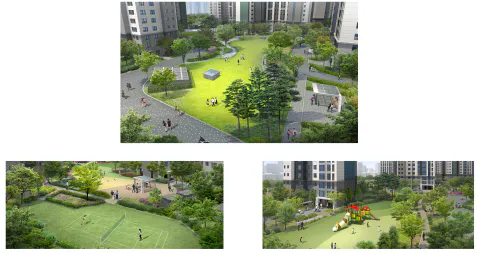 안양역푸르지오더샵 단지 조경