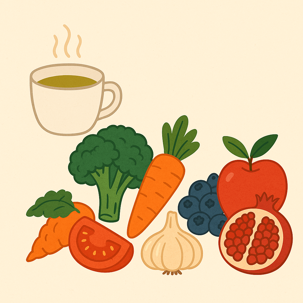 항암에 좋은 차, 음식, 과일