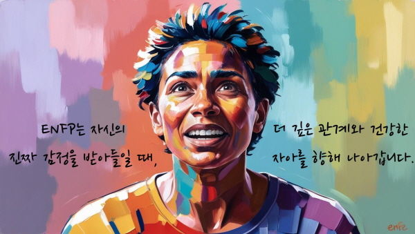 ENFP는 자신의 진짜 감정을 받아들일 때, 더 깊은 관계와 건강한 자아를 향해 나아갑니다에 관한 그림