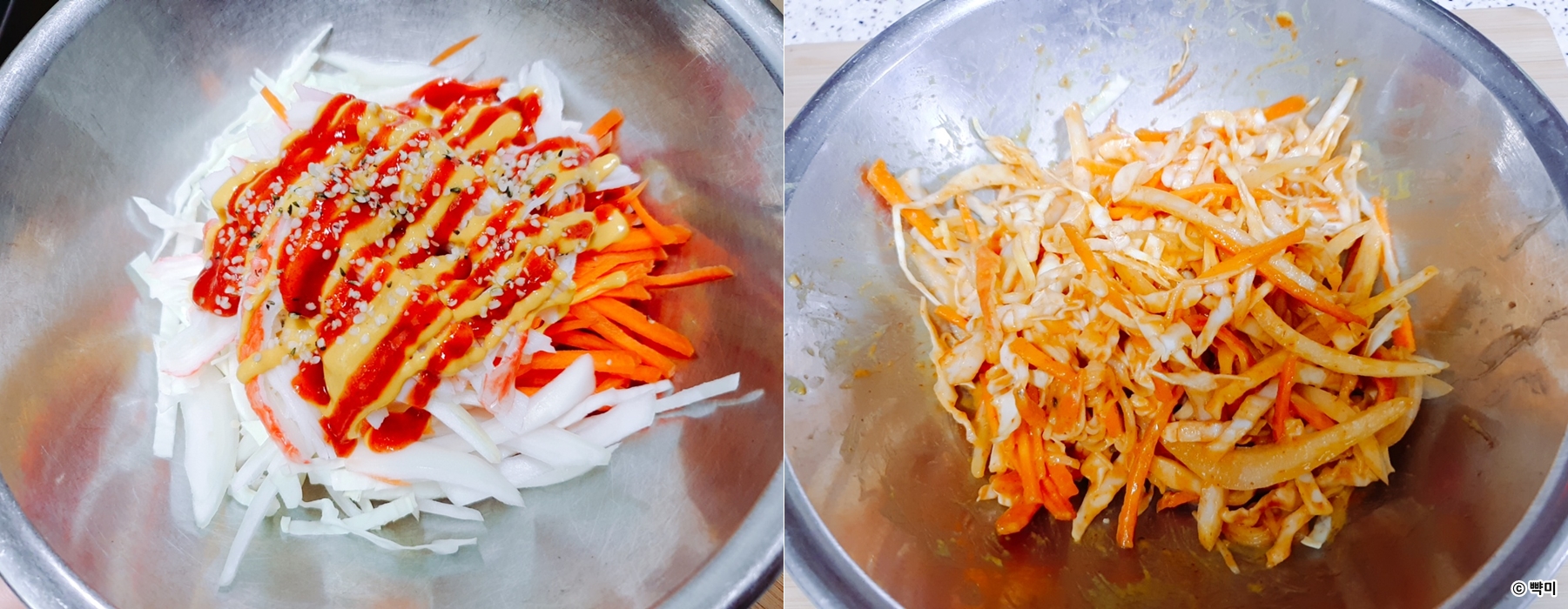 야채샐러드-계란크래미롤-다이어트-요리-레시피