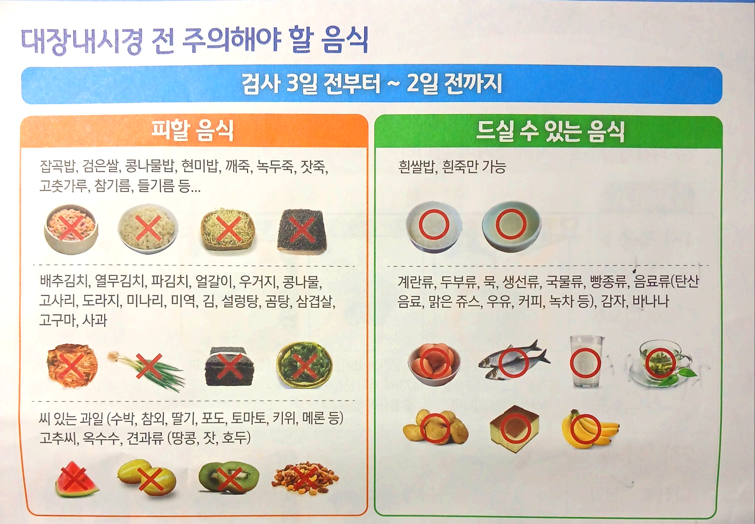 대장내시경 전 주의해야 할 음식