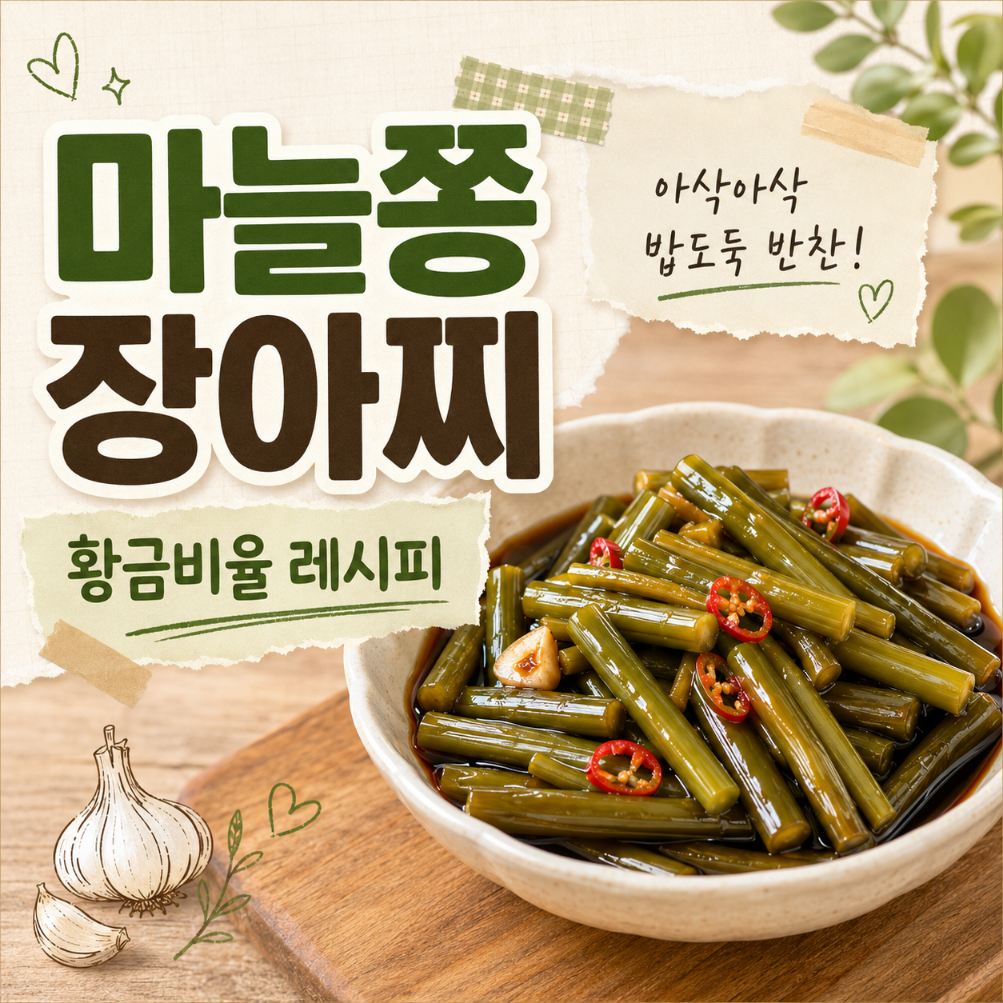 마늘쫑 장아찌 맛있게 담그는법(황금레시피)