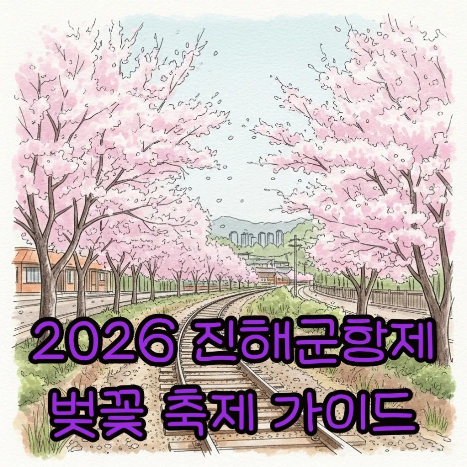 벚꽃이 만개한 진해의 서정적인 풍경