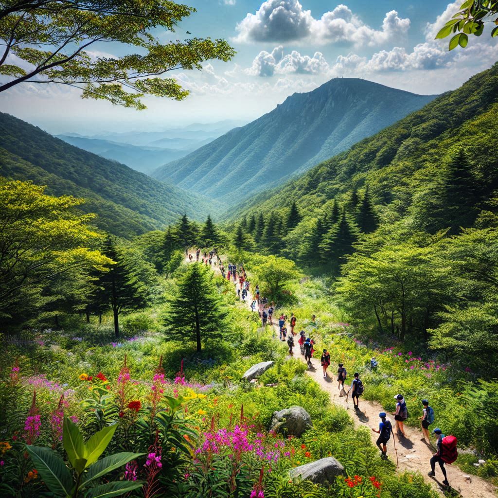 大田市长泰山的夏景