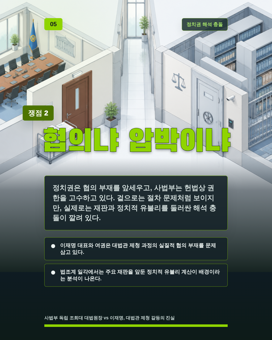 협의냐 압박이냐