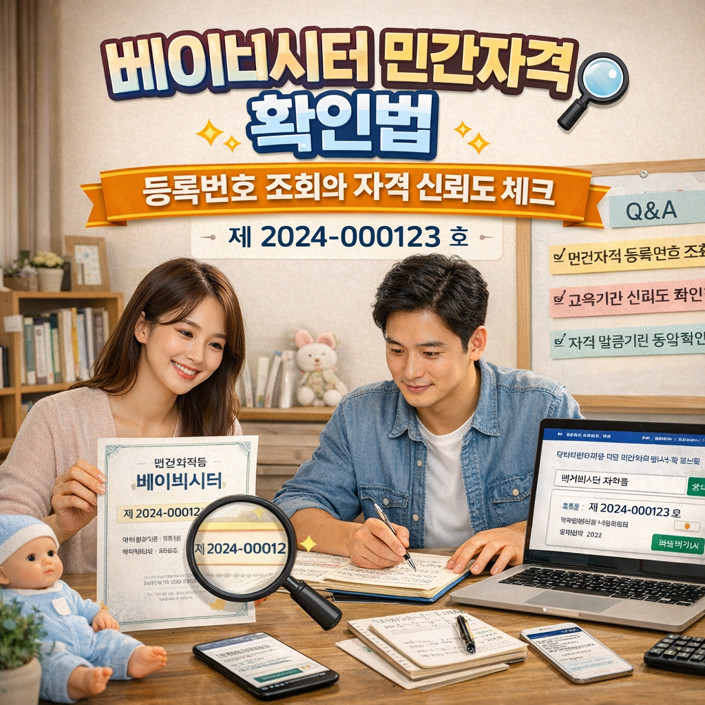 베이비시터 민간자격 확인법 등록번호 조회와 자격 신뢰도 체크