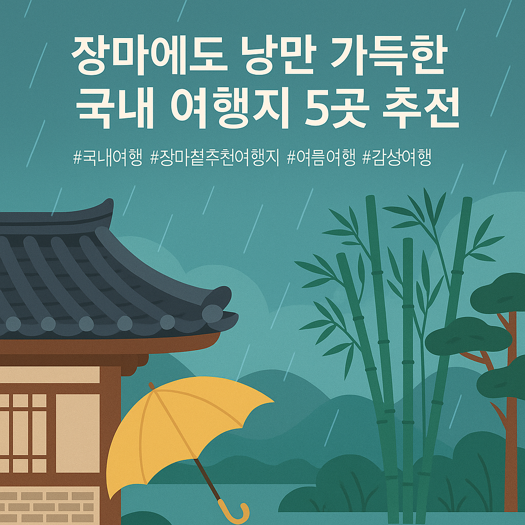 장마철에도 운치 있게 즐길 수 있는 국내 여행지 5곳