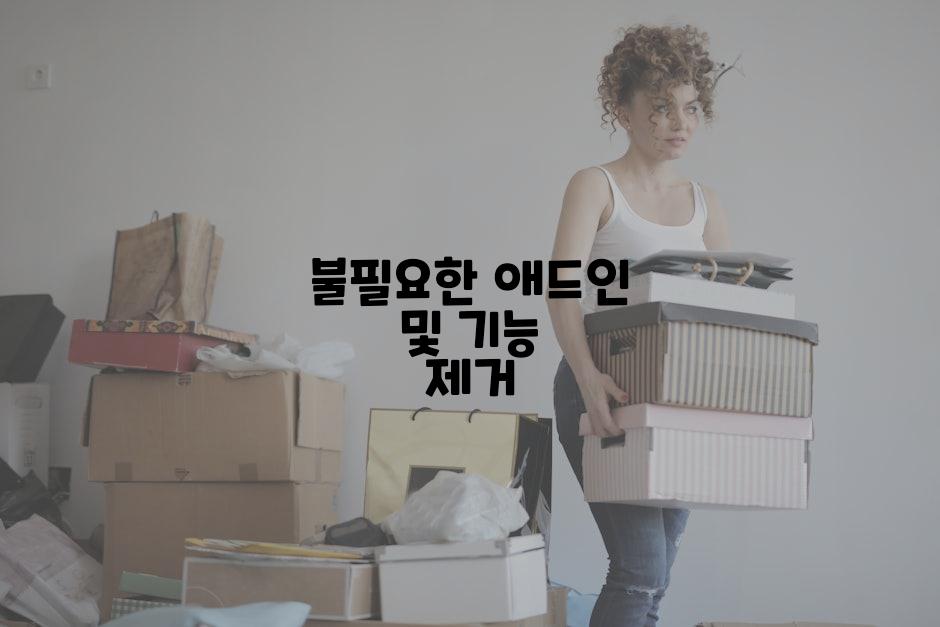 불필요한 애드인 및 기능 제거