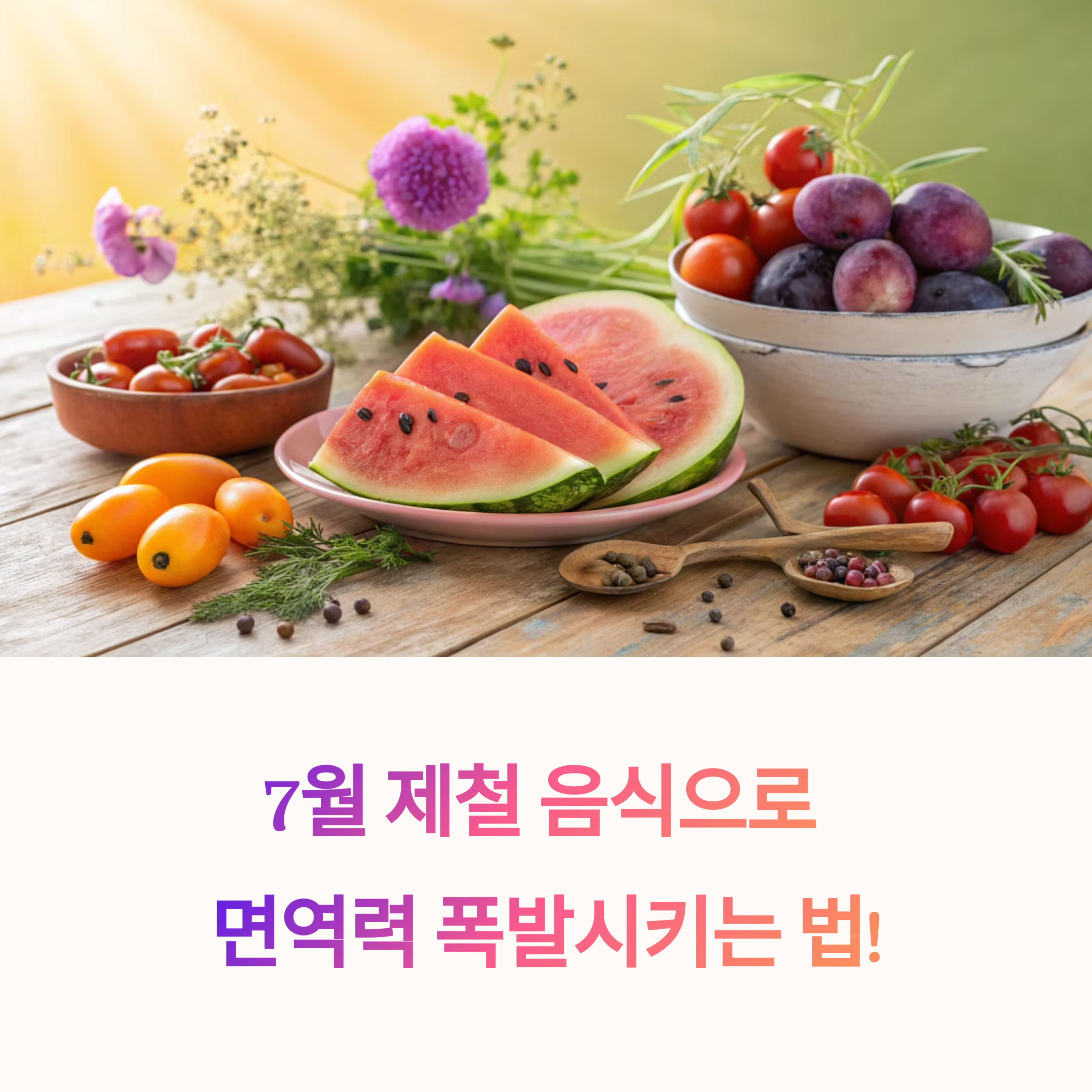 여름철 면역력 폭발! 7월 제철 음식으로 건강 지키는 법