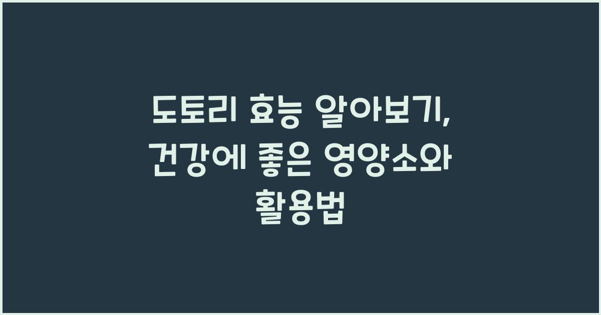 도토리 효능