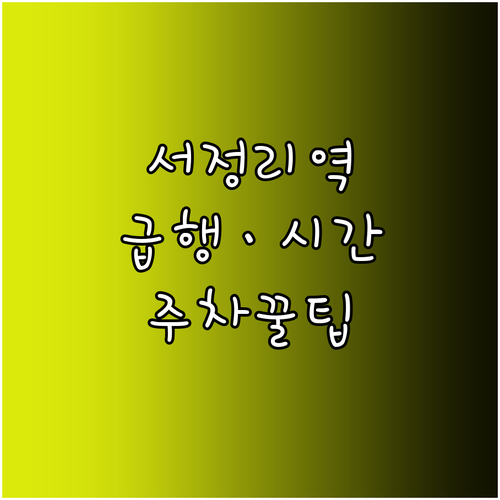 서정리역 열차 시간표 및 급행 정차 ..