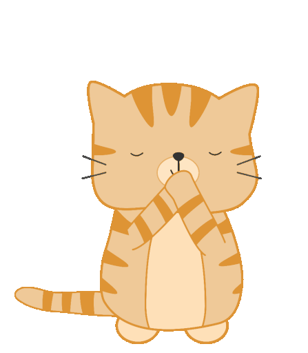 하트를 날리는 노란 고양이 그림