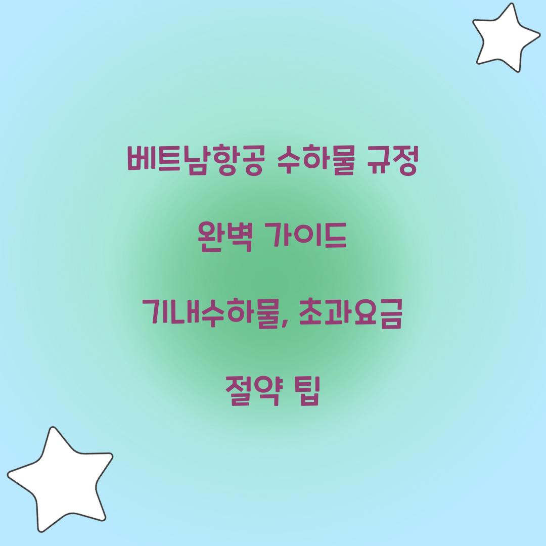 베트남항공 수하물 규정