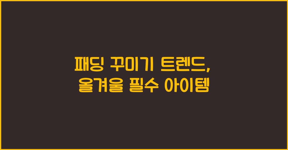 패딩 꾸미기