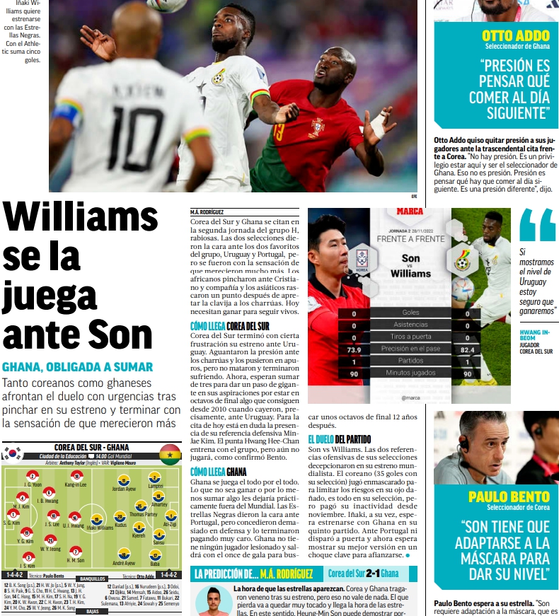 스페인 마르카 대한민국vs가나 예상