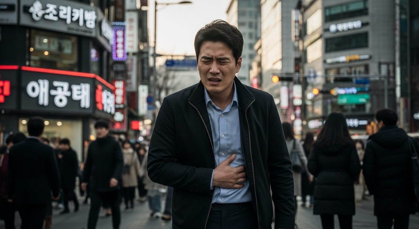 왼쪽 갈비뼈 아래 통증