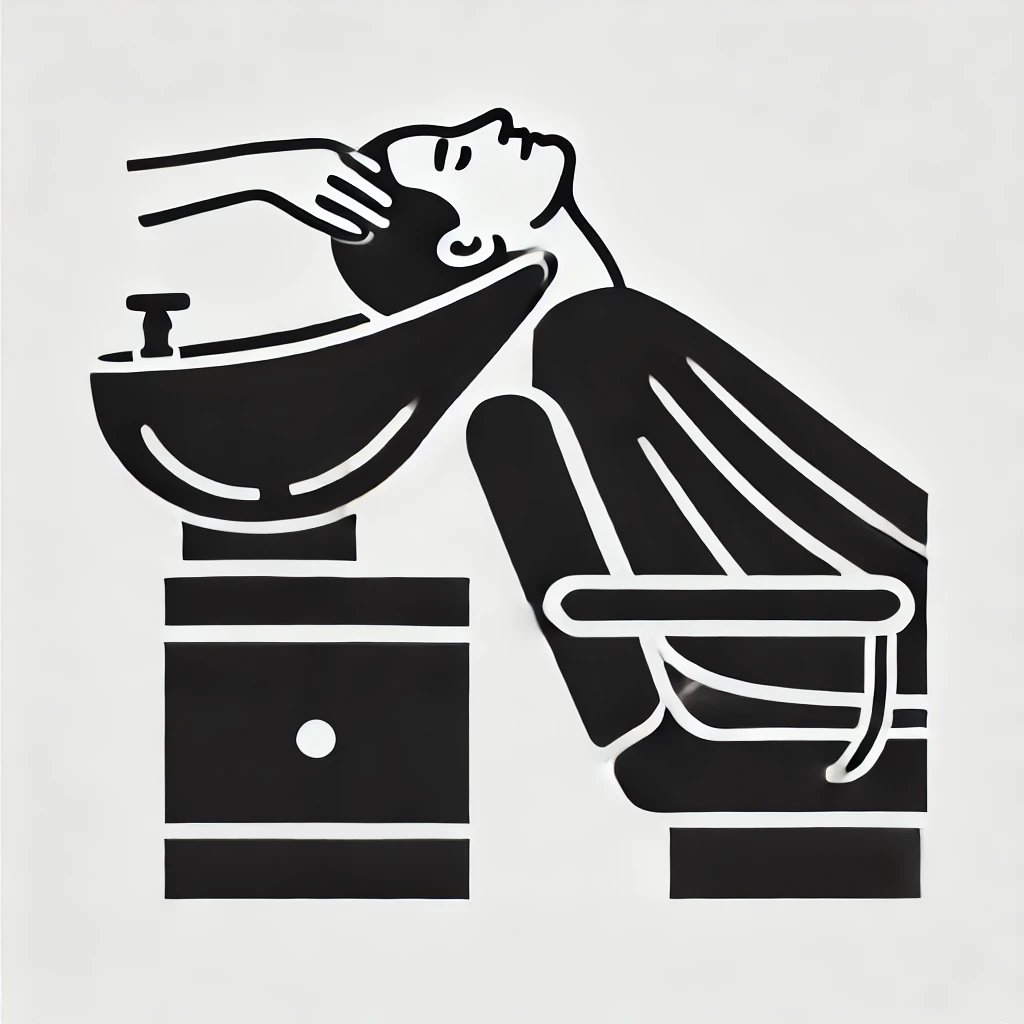 미용실에서 머리감는 이미지