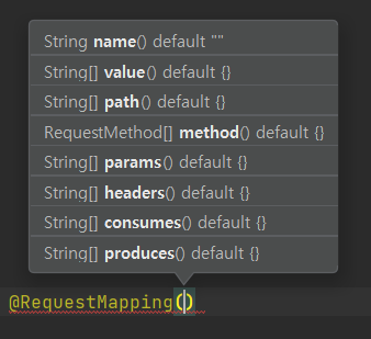 RequestMapping annotation paramter image