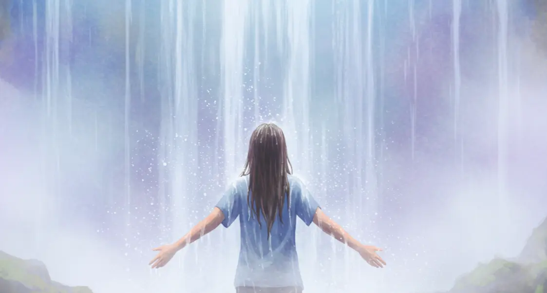 폭포 아래 서 있는 꿈