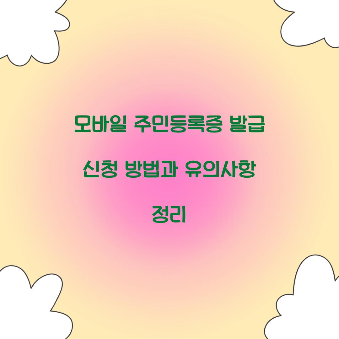 모바일 주민등록증 발급