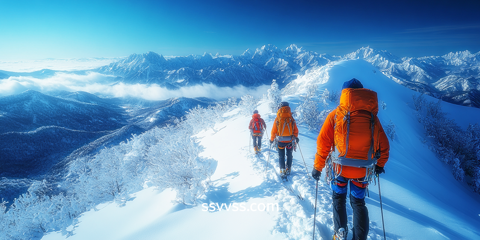 광양에 있는 백운산의 겨울 등반 모습
