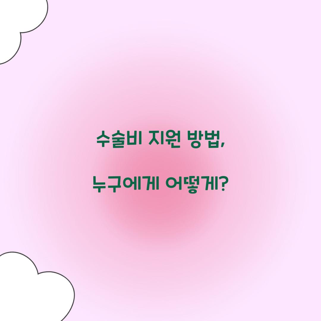 수술비 지원 방법