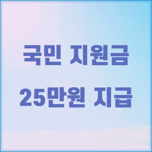 국민지원금 25만원 지급
