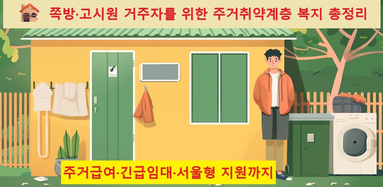 고시원 거주자를 상징하는 주거취약계층 복지 대표 이미지