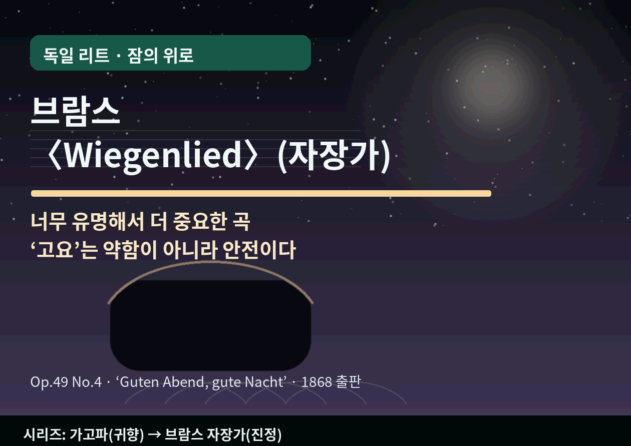 브람스 <Wiegenlied>(자장가)｜너무 유명해서 더 중요한 곡 - '고요'는 약함이 아니라 안전이다