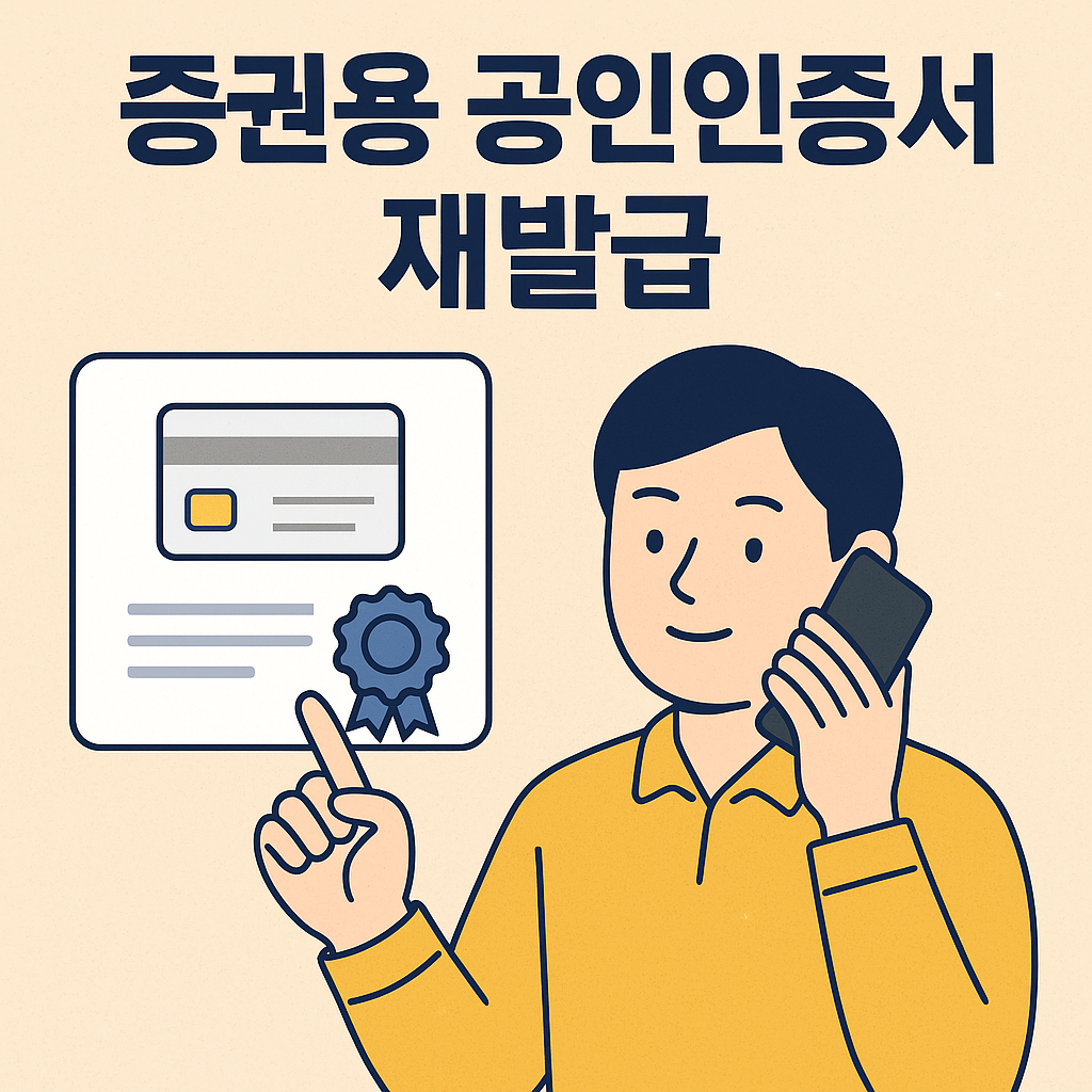 증권용 공인인증서 재발급