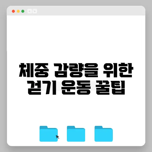 체중 감량을 위한 걷기 운동 꿀팁