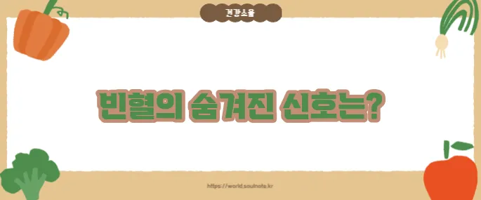 빈혈 있으면 몸에 나타나는 증상 (+자주 보이는 징후)