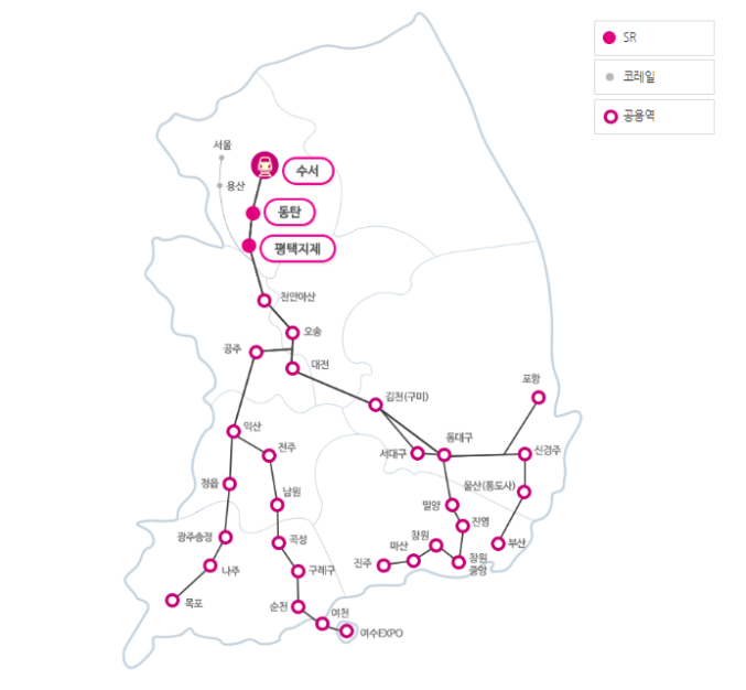 KTX-,SRT-노선-비교